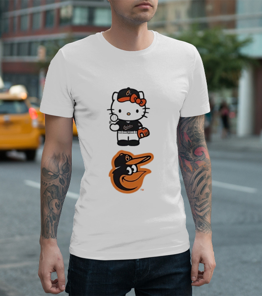 Hello Kitty Baltimore Orioles Baseball Fan Merchandise T-Shirt