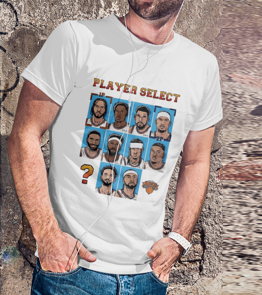 New York Knicks Player Select Collage With Iconic Team Logo And Player Portraits T-Shirt