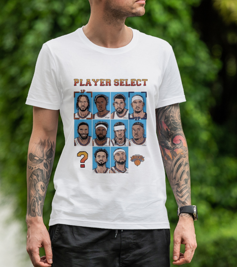New York Knicks Player Select Collage With Iconic Team Logo And Player Portraits T-Shirt