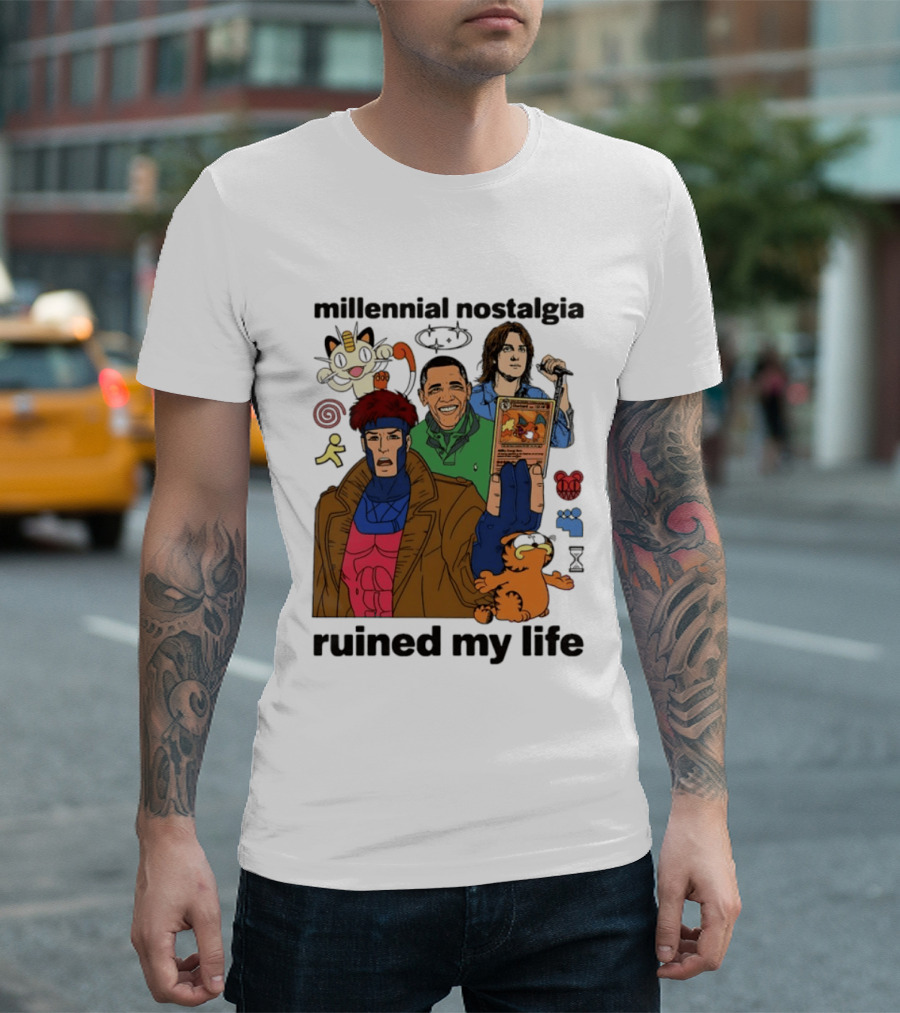 Millennial Nostalgia Obama Gambit Pokémon Yu Gi Oh Ruined My Life T-Shirt
