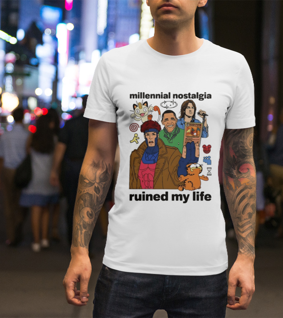 Millennial Nostalgia Obama Gambit Pokémon Yu Gi Oh Ruined My Life T-Shirt
