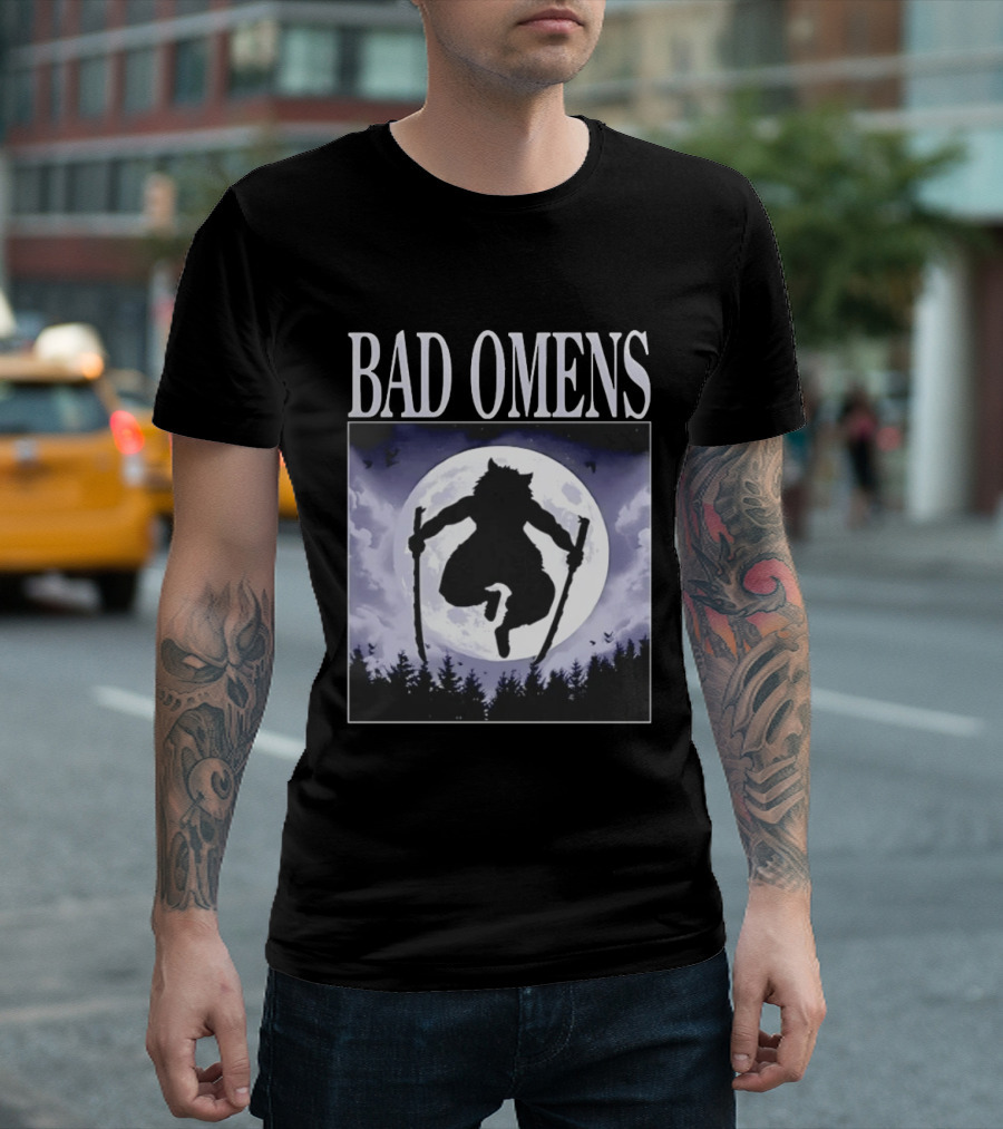 Bad Omens Demon Slayer Moonlit Warrior Scene T-Shirt