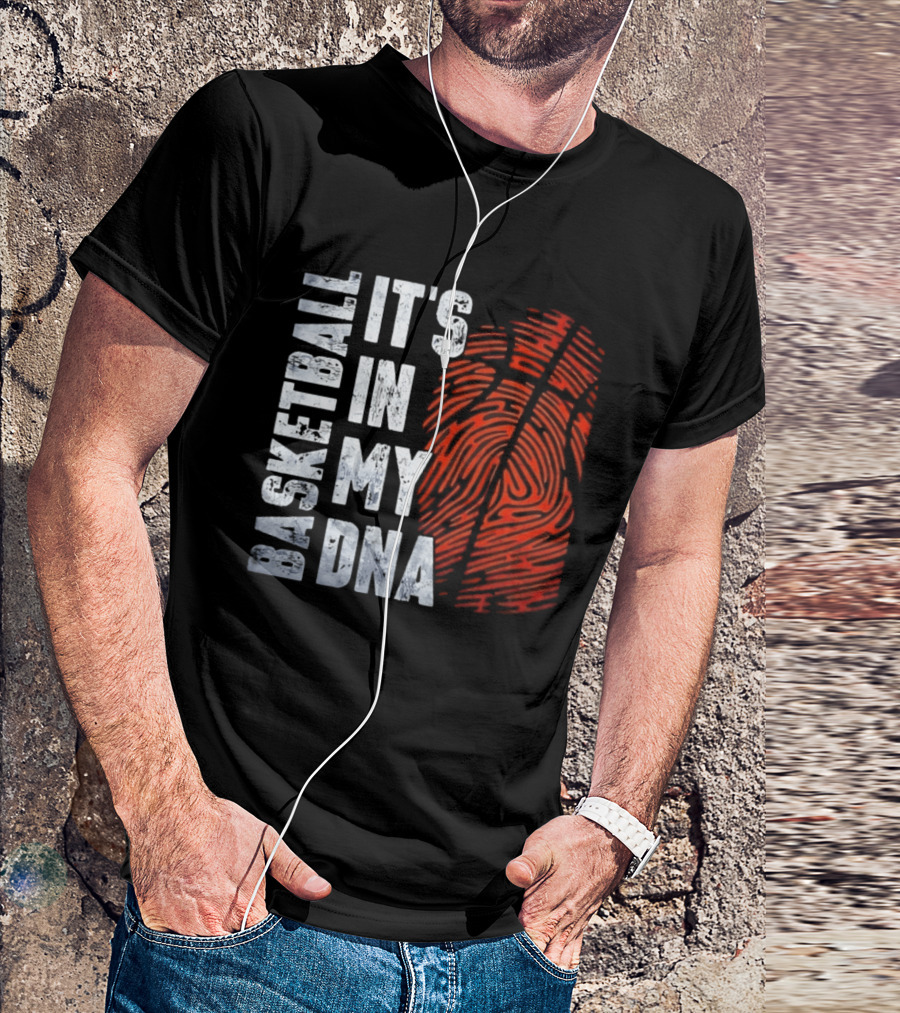Basketball It's In My DNA Fingerprint T-Shirt