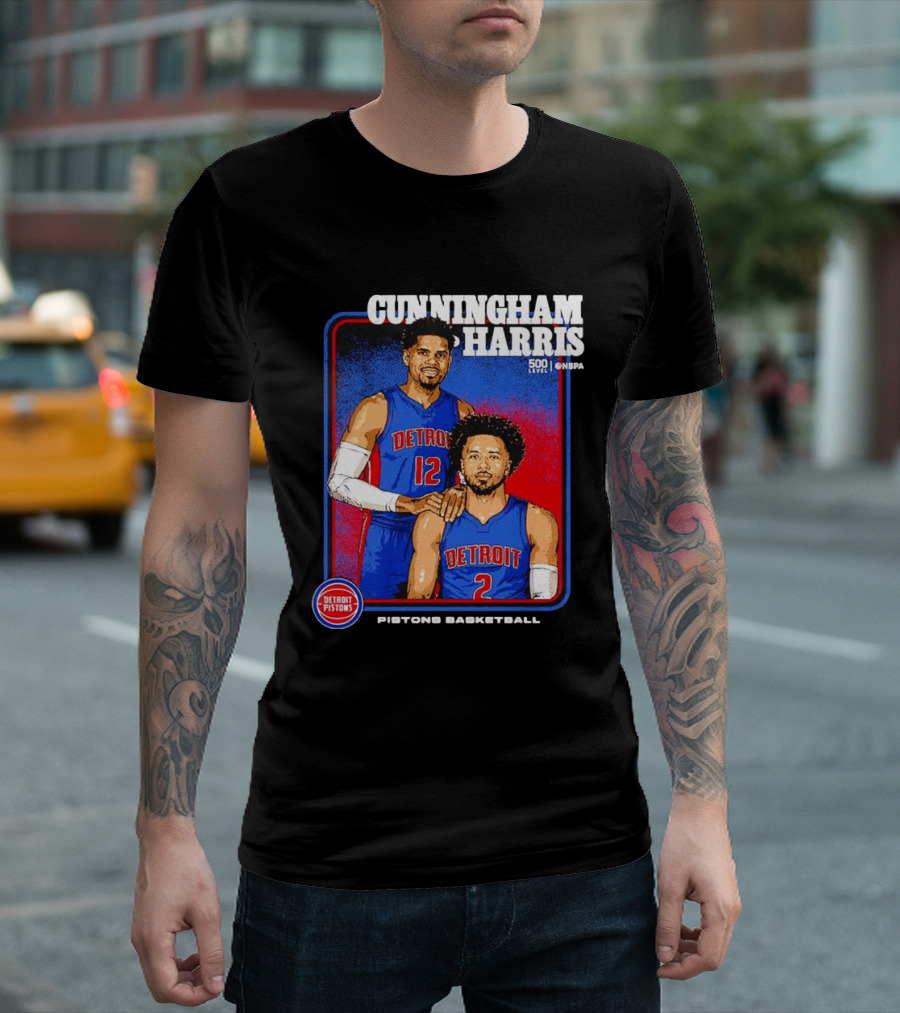 Cunningham Harris 500 Level Onepa Detroit Pistons Basketball T-Shirt