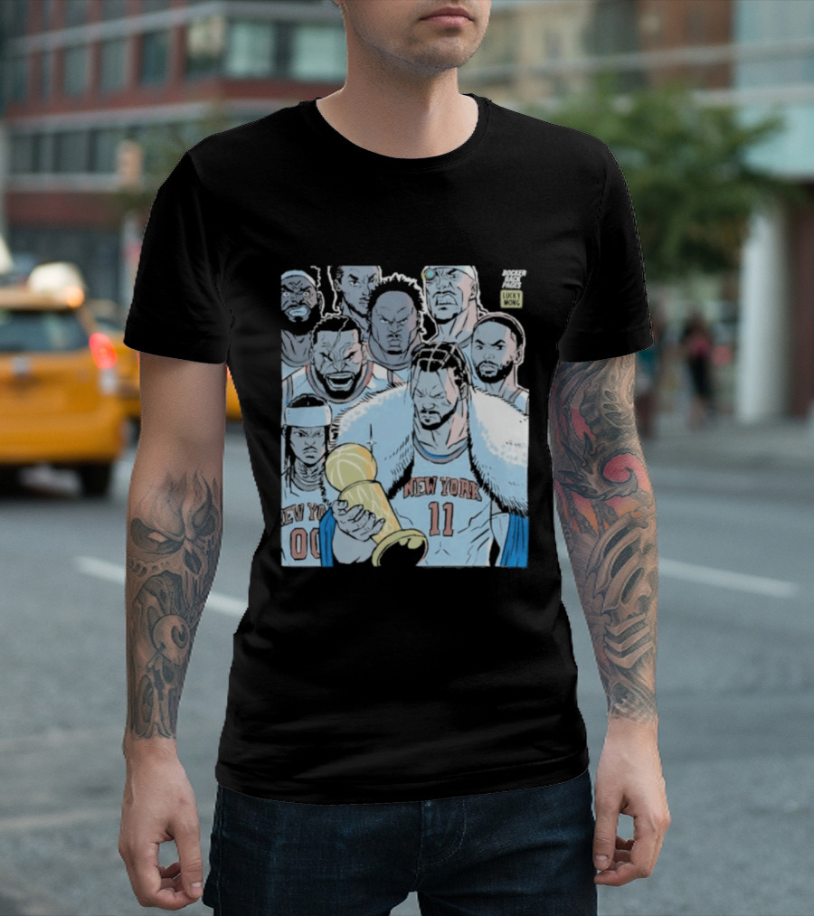New York Knicks Anime Basketball Players 2026 Championship Trophy T-Shirt