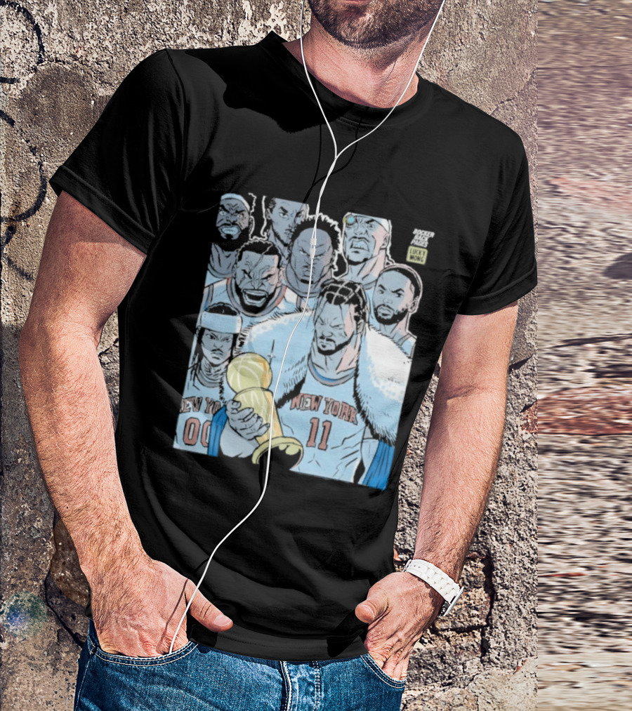 New York Knicks Anime Basketball Players 2026 Championship Trophy T-Shirt