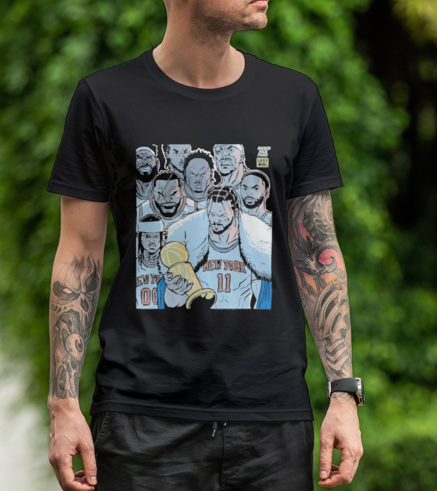 New York Knicks Anime Basketball Players 2026 Championship Trophy T-Shirt