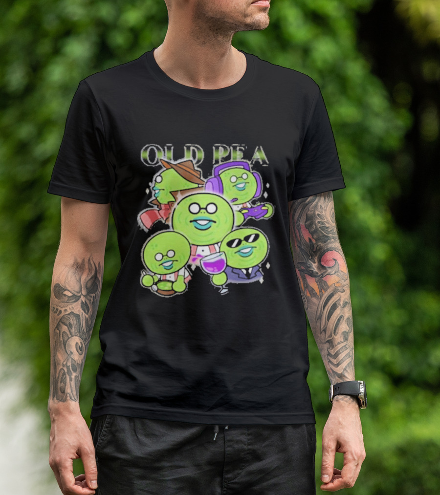 Chikn Nuggit Old Pea Glam Cartoon Characters With Sunglasses And Headphones T-Shirt