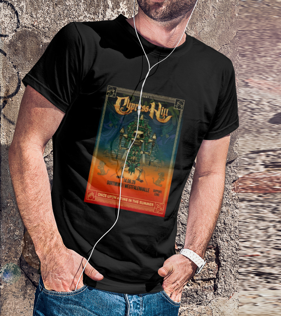 Cypress Hill XXXV Dortmund Westfalenhalle 14.06.26 Support E7hel Once Upon A Time In The Summer Skeleton Warrior T-Shirt