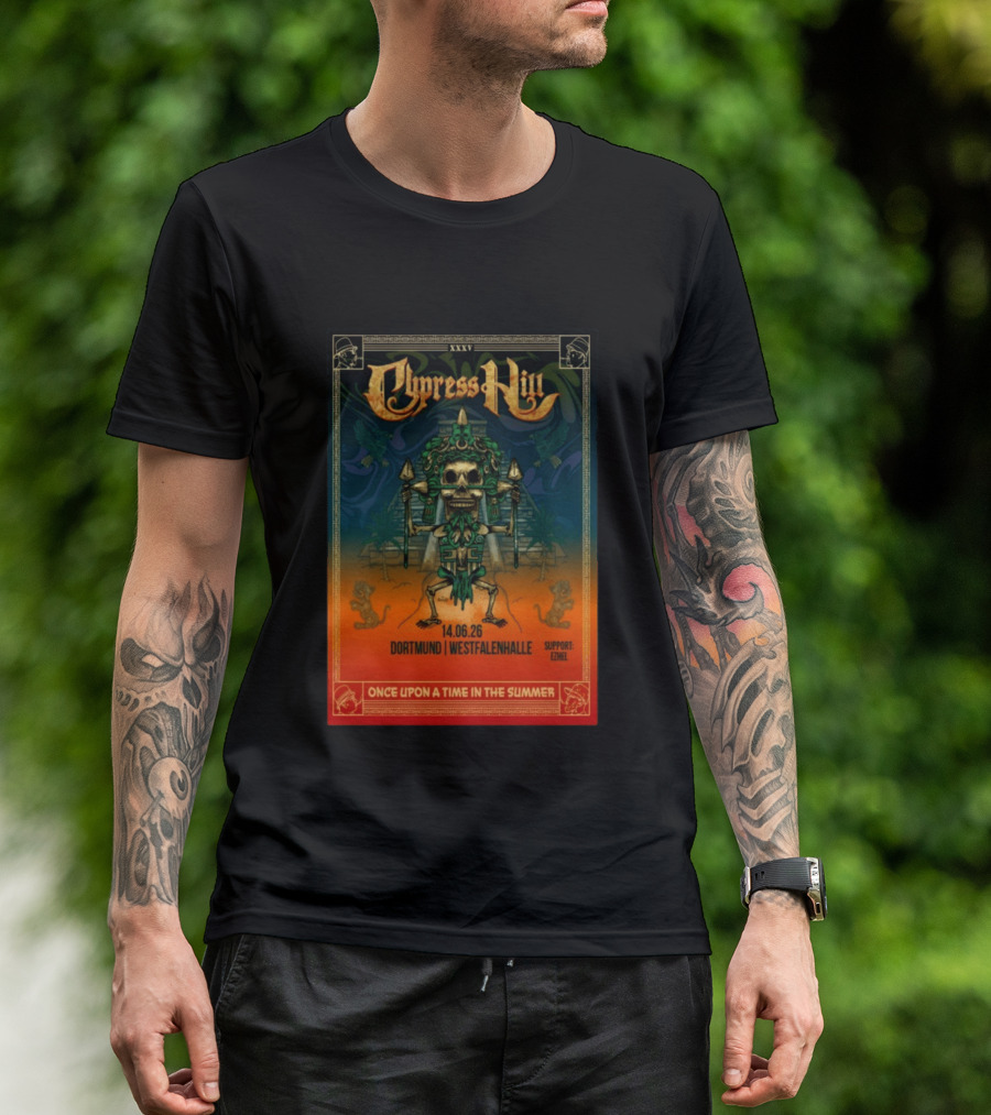 Cypress Hill XXXV Dortmund Westfalenhalle 14.06.26 Support E7hel Once Upon A Time In The Summer Skeleton Warrior T-Shirt