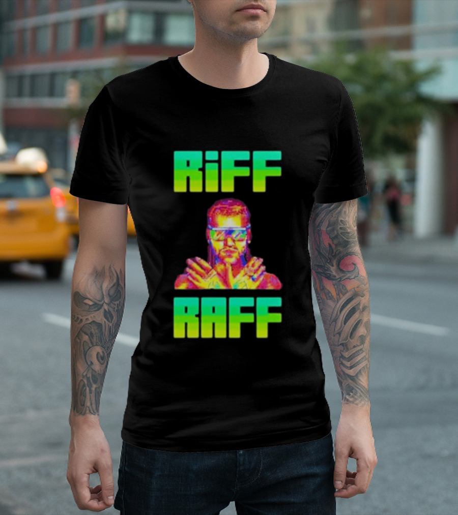 Riff Raff Neon 8 Bit Style Dale Dan Tony T-Shirt