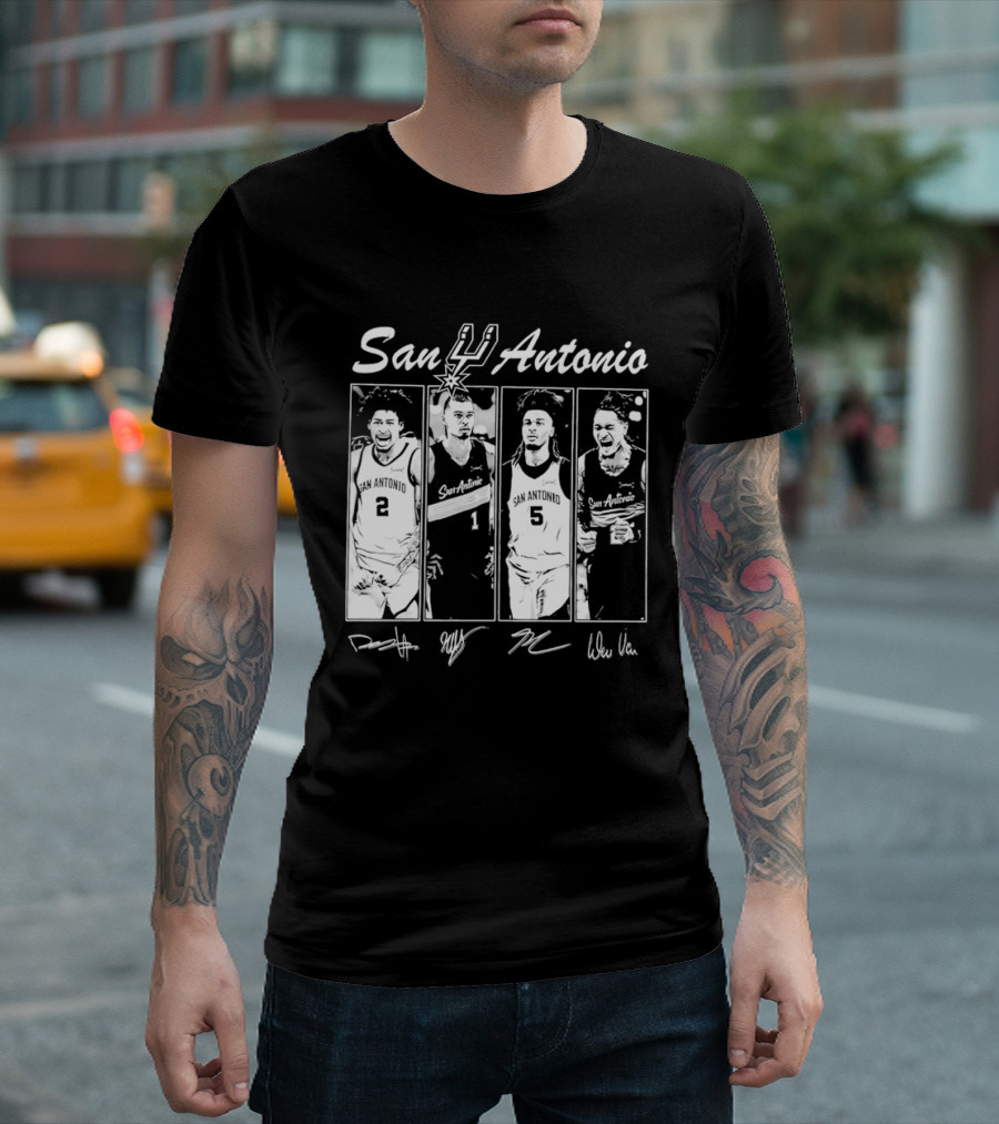 San Antonio Spurs Basketball Signatures And Players Number 2 1 5 T-Shirt