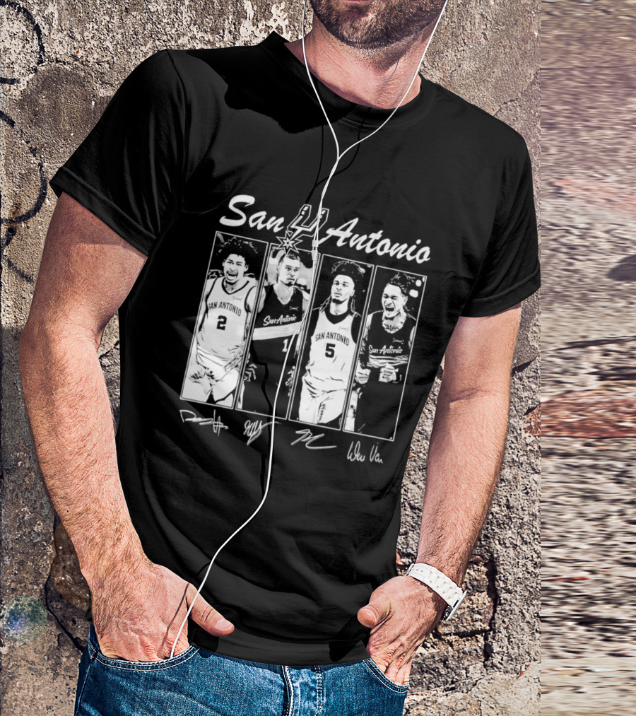 San Antonio Spurs Basketball Signatures And Players Number 2 1 5 T-Shirt