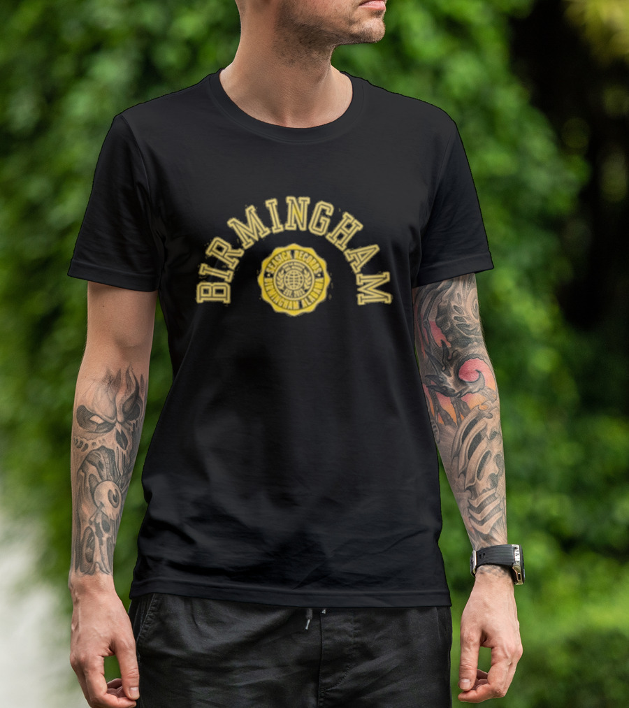Birmingham Seasick Records Circular Badge Yellow T-Shirt