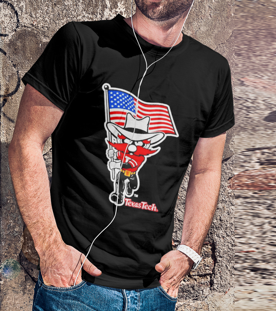 Texas Tech Red Raiders USA Flag Raider Red T-Shirt