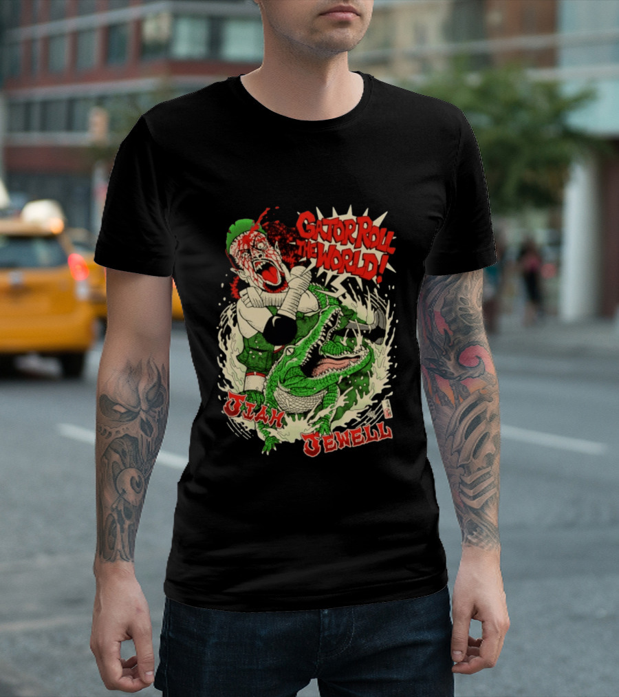 Gator Roll The World Jiah Jewell Wrestling Alligator Comic T-Shirt