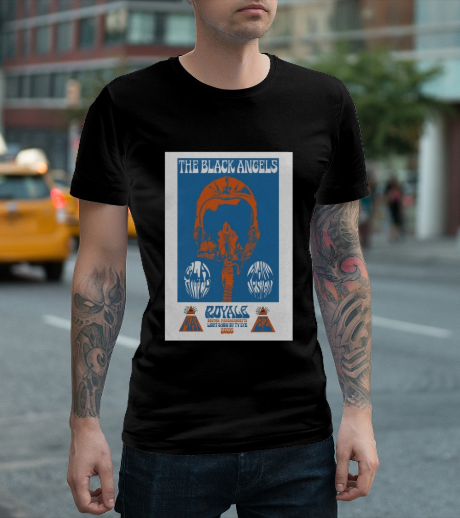 The Black Angels Royale Boston MA May 22 2026 Light Show By TV Eye Psychedelic Helmet T-Shirt