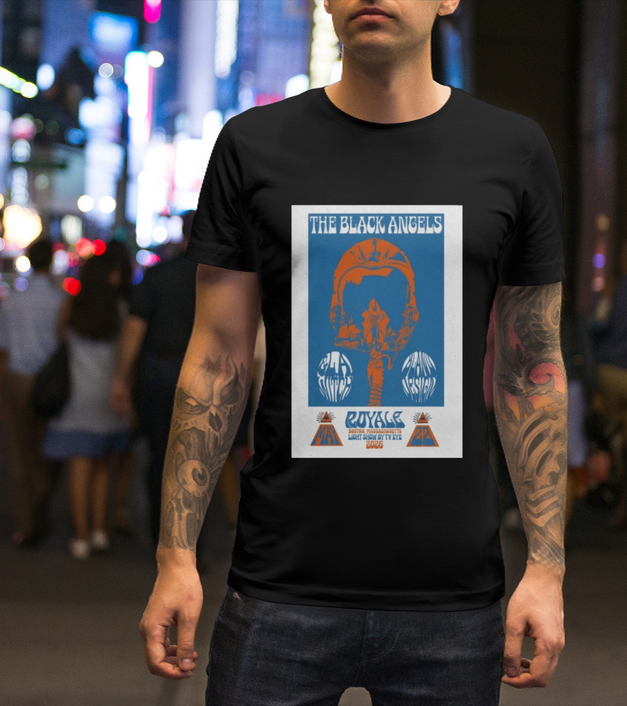 The Black Angels Royale Boston MA May 22 2026 Light Show By TV Eye Psychedelic Helmet T-Shirt