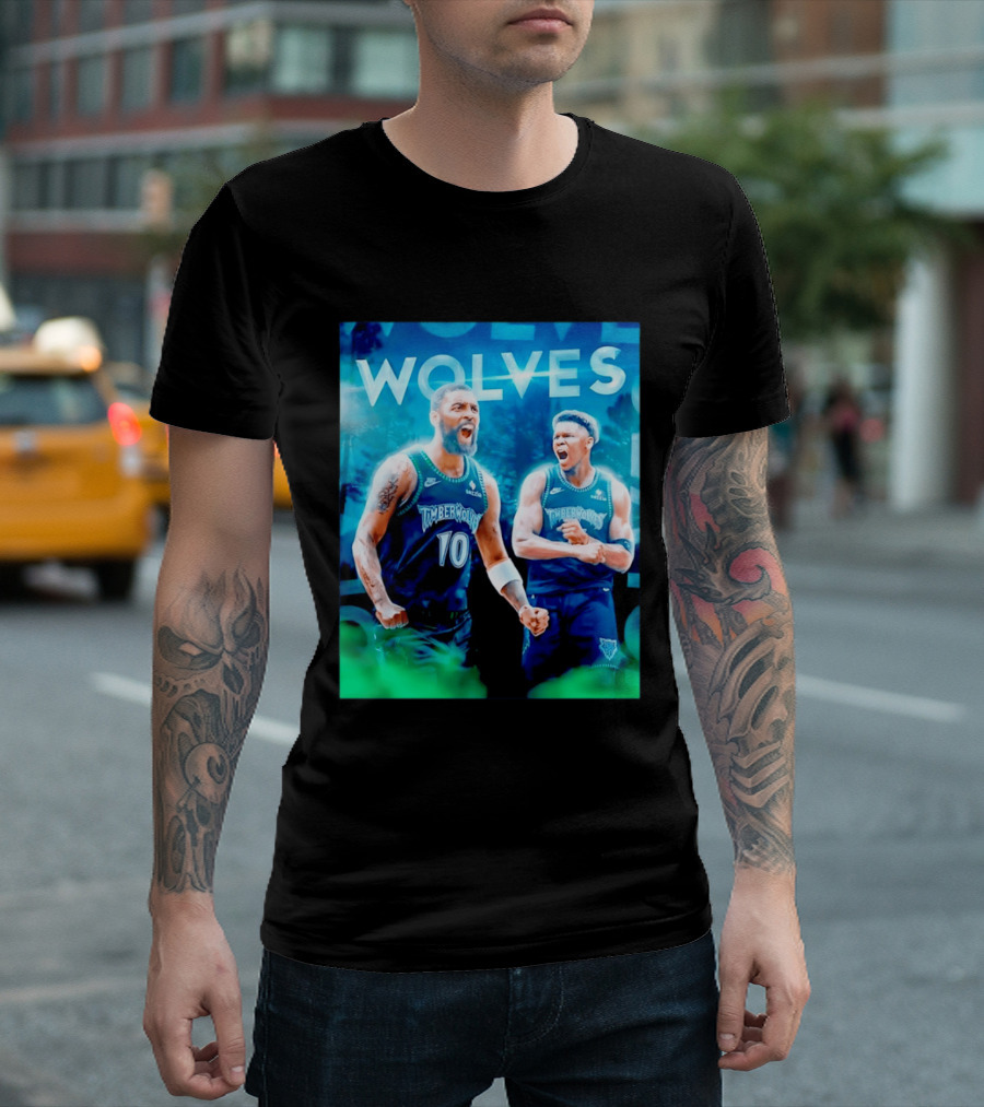 Wolves Timberwolves Kyrie Irving Anthony Edwards Basketball NBA Stars T-Shirt