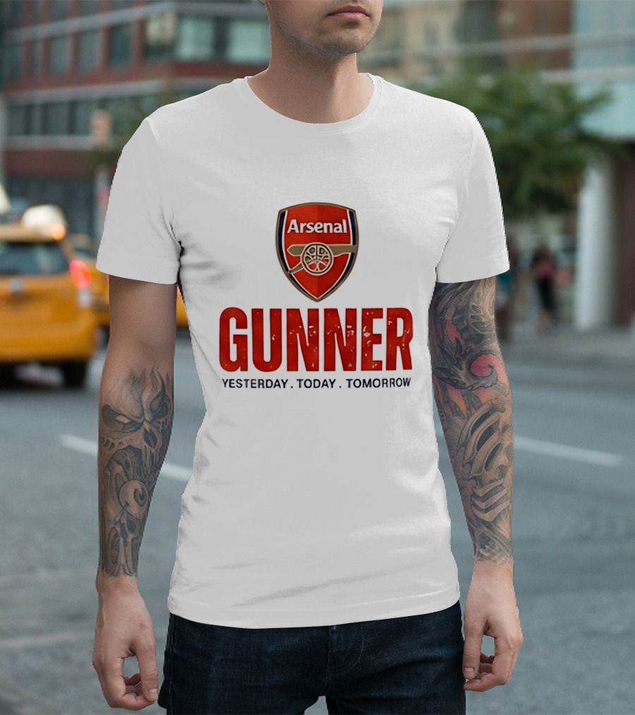 Arsenal Gunner Emblem Yesterday Today Tomorrow T-Shirt