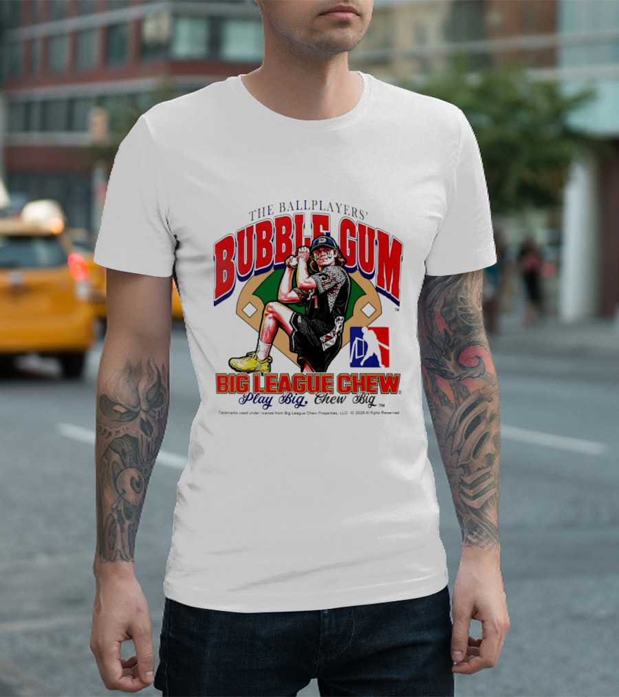 The Ballplayers' Bubble Gum Big League Chew Play Big Chew Big T-Shirt
