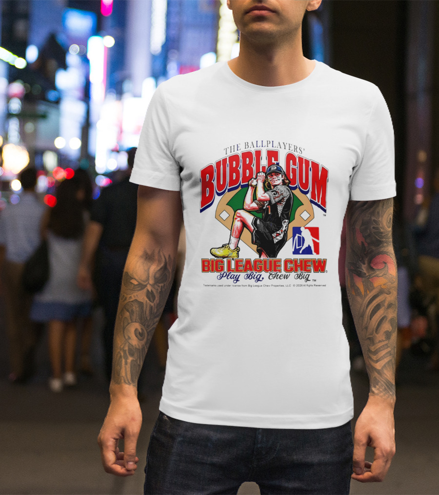 The Ballplayers' Bubble Gum Big League Chew Play Big Chew Big T-Shirt