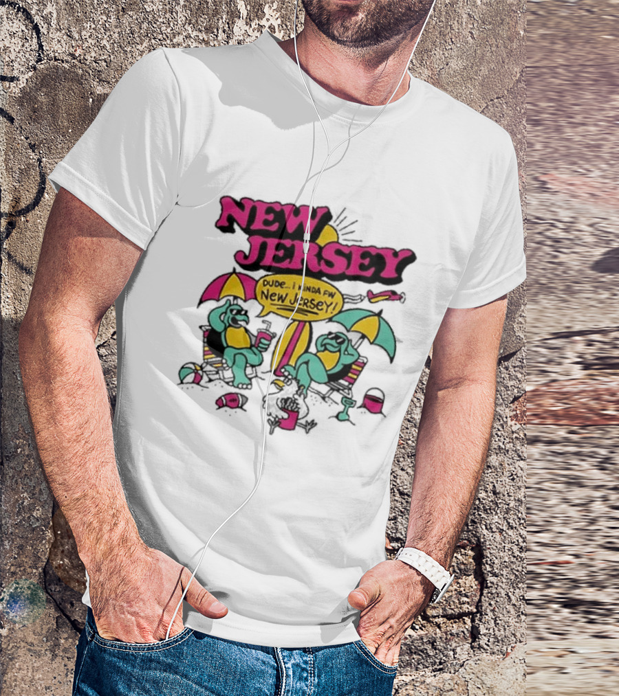 New Jersey 2026 Vibe Cartoon Relaxing Beach Chill Fun T-Shirt