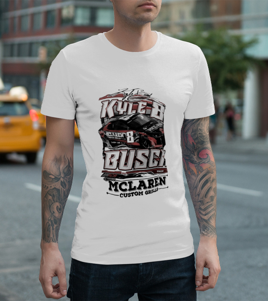 Kyle Busch McLaren Custom Grills NASCAR Racing Car T-Shirt