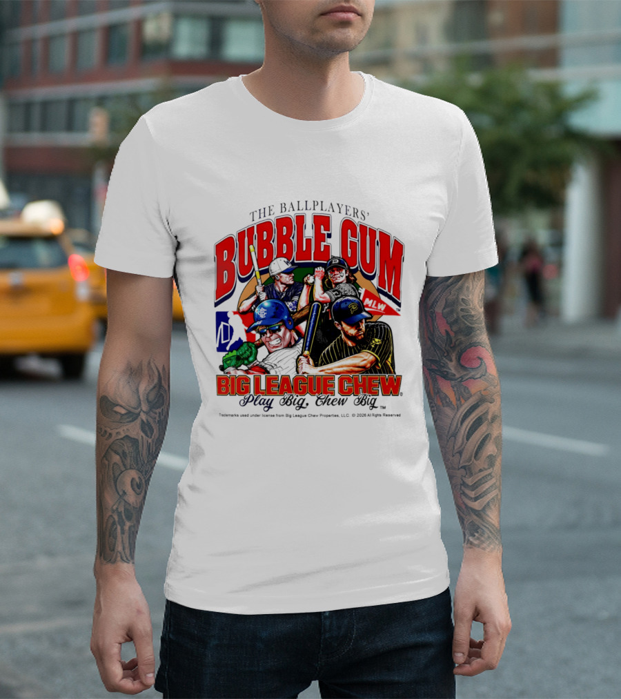 The Ballplayers' Bubble Gum Big League Chew Play Big Chew Big T-Shirt