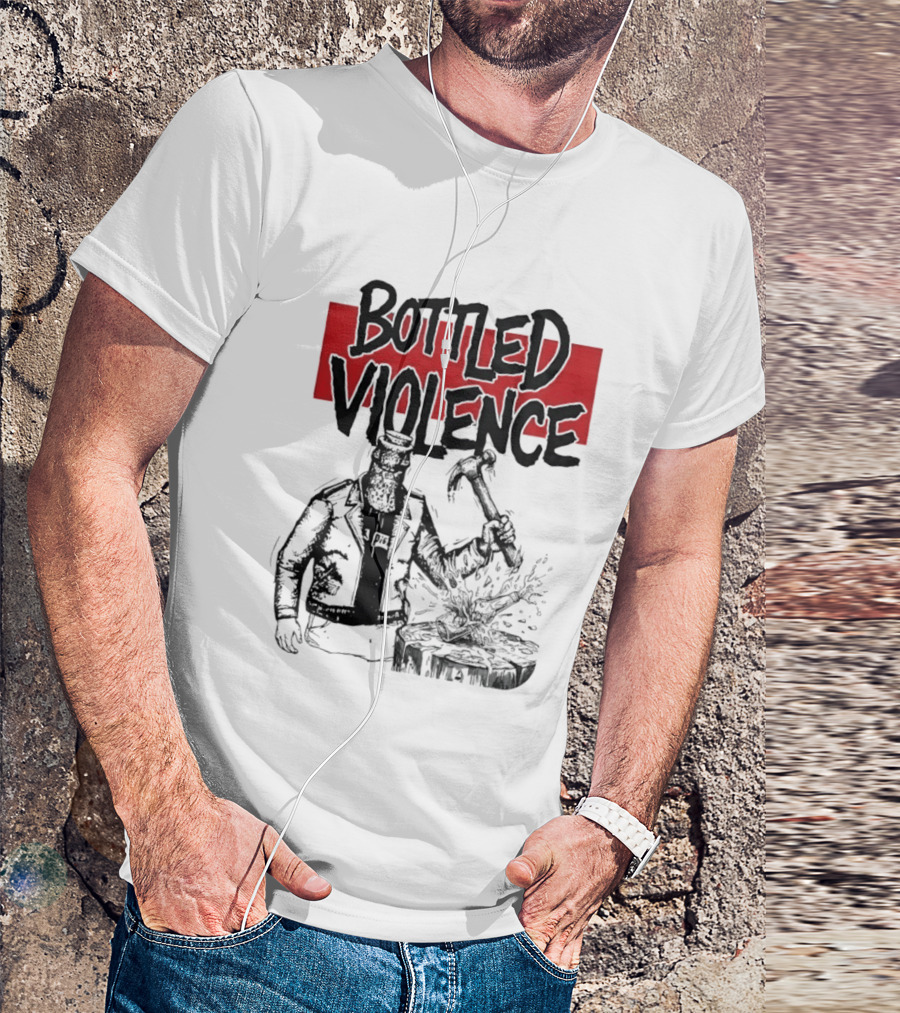 Bottled Violence Character With Hammer And Red T-Shirt