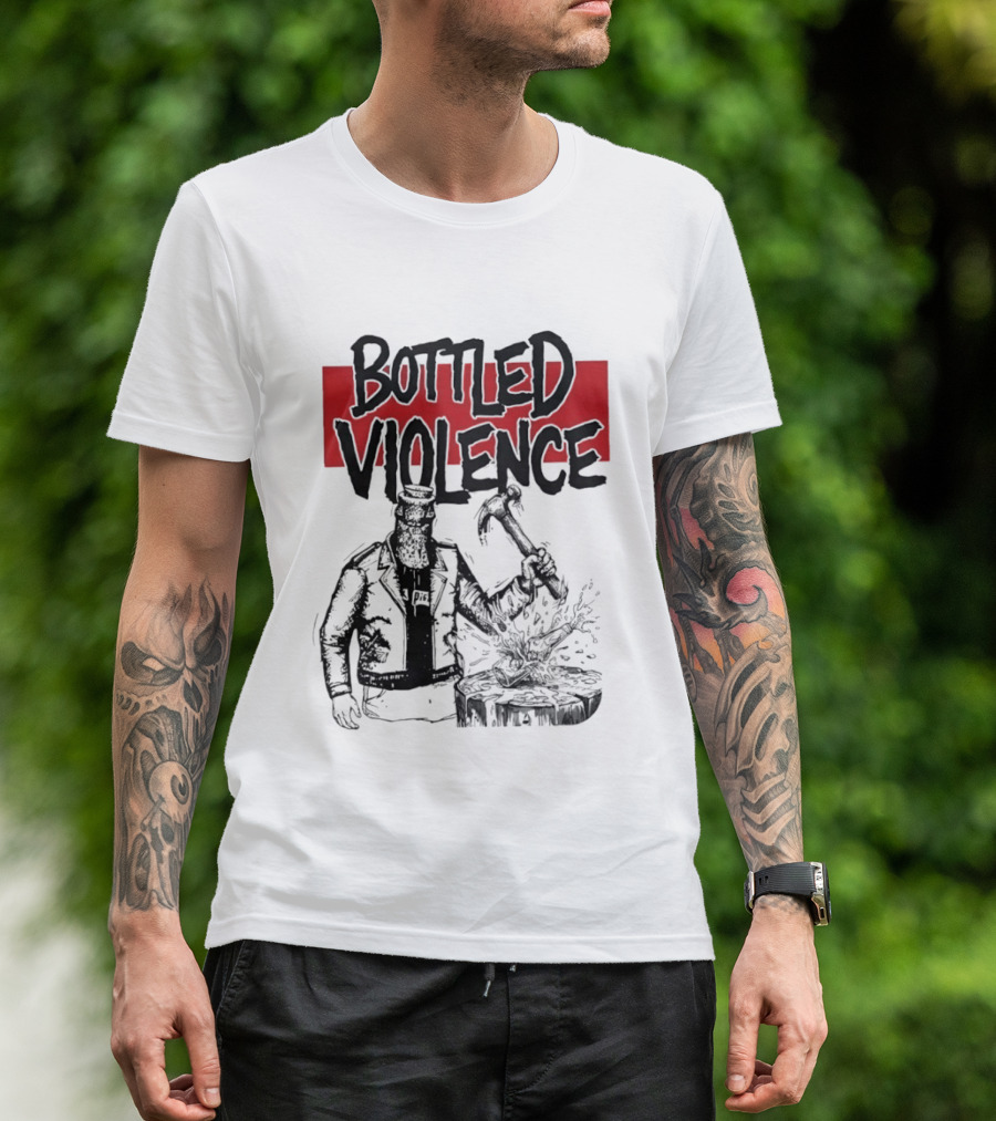 Bottled Violence Character With Hammer And Red T-Shirt