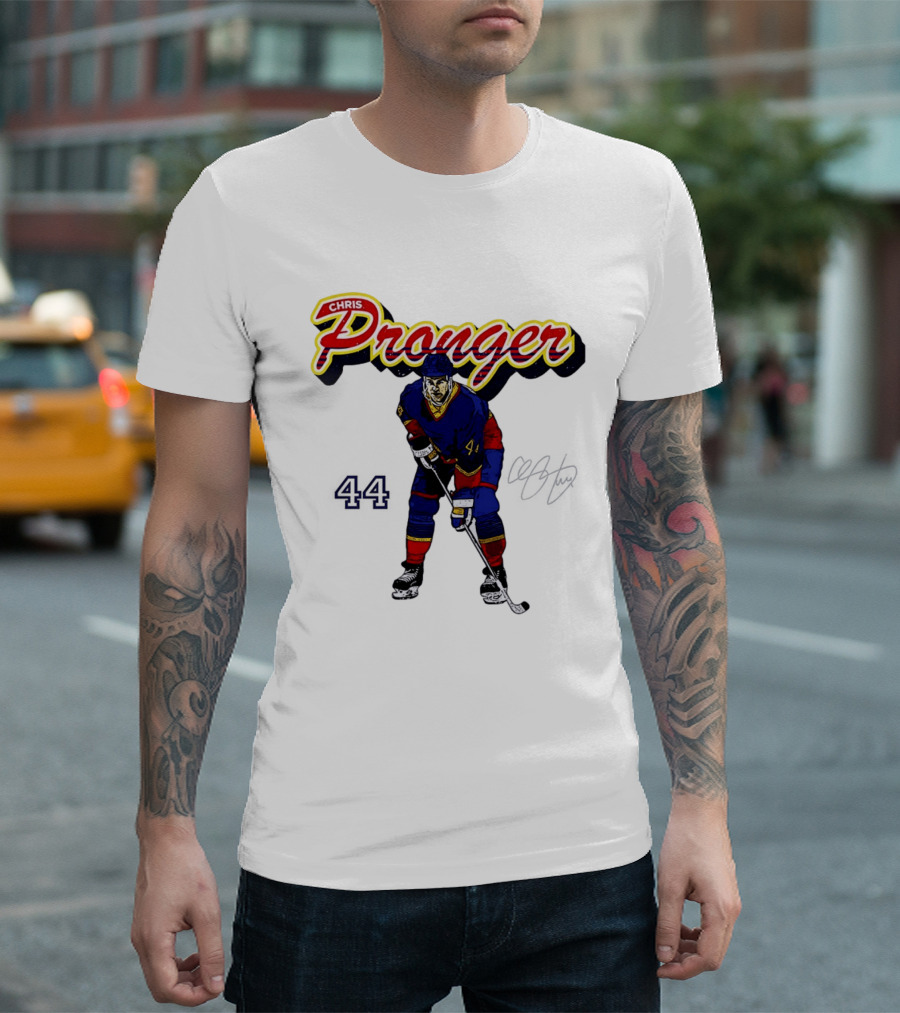 Chris Pronger 44 Edmonton Oilers Hockey Player T-Shirt