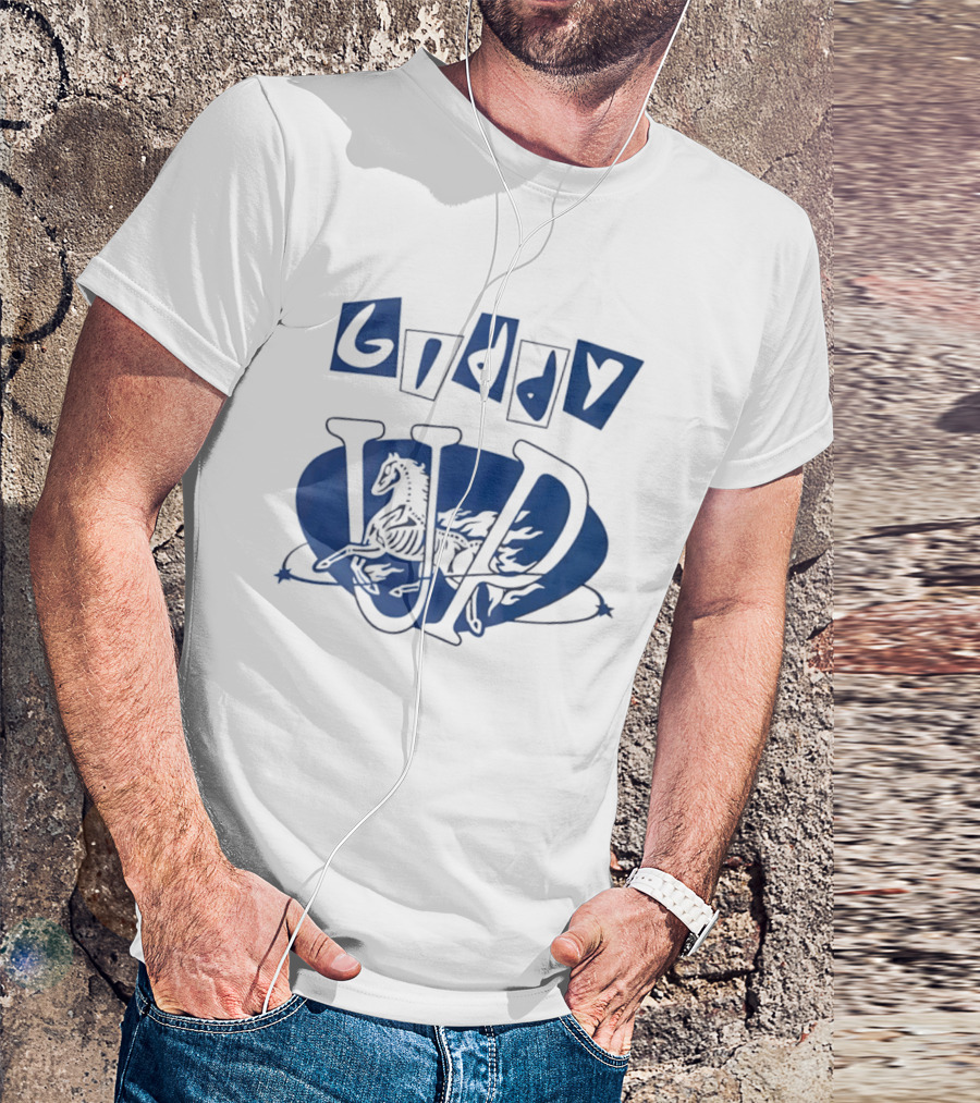 Giddy Up Horse Skeleton Vivid Lettering T-Shirt