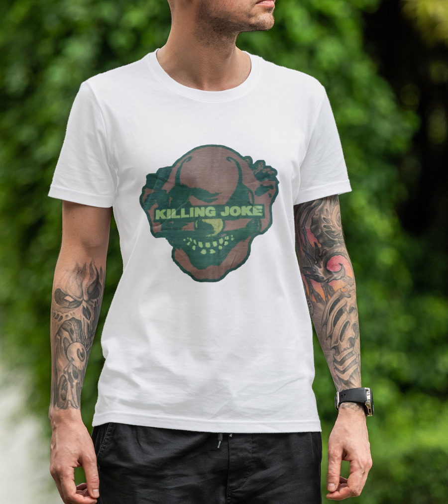 Killing Joke Clown Face With Green Text And Smiling Expression T-Shirt