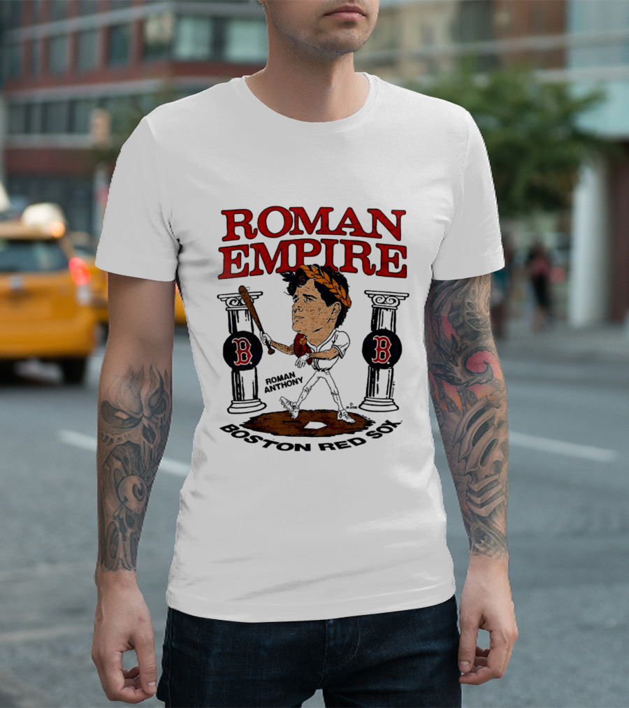Roman Empire Boston Red Sox Roman Anthony Caricature Player T-Shirt