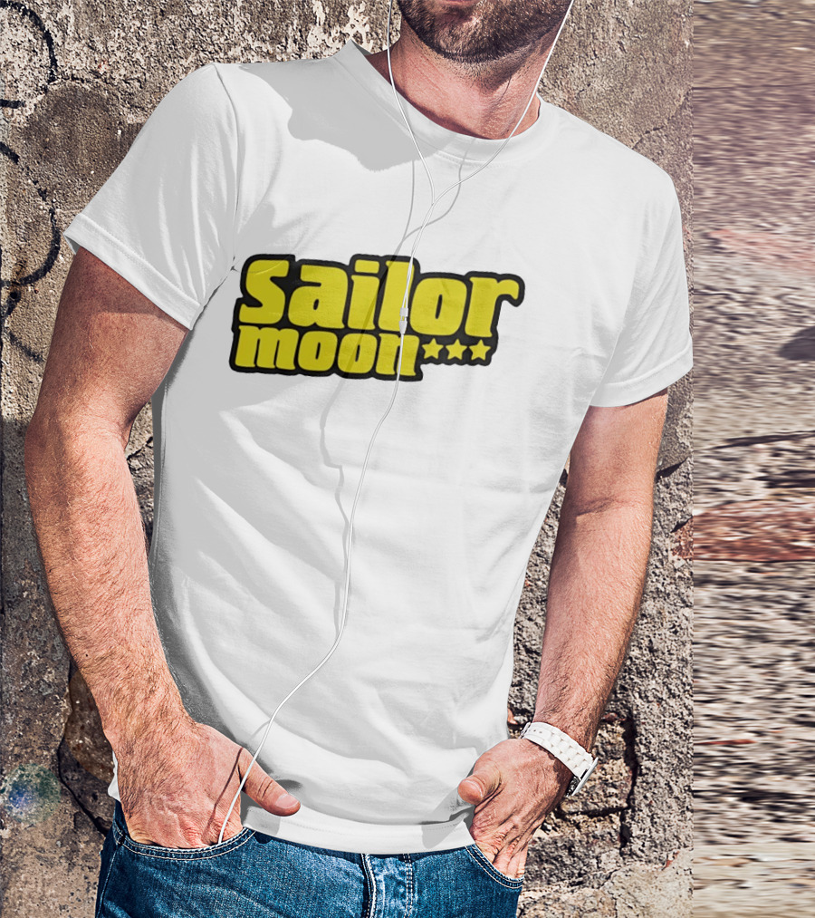 Sailor Moon Yellow Text With Stars T-Shirt
