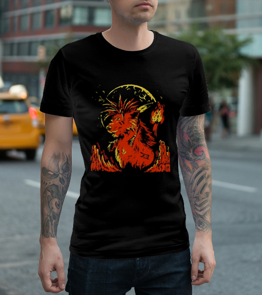 Red XIII Final Fantasy Guardian Of The Canyon Moonlit Fire Aura T-Shirt