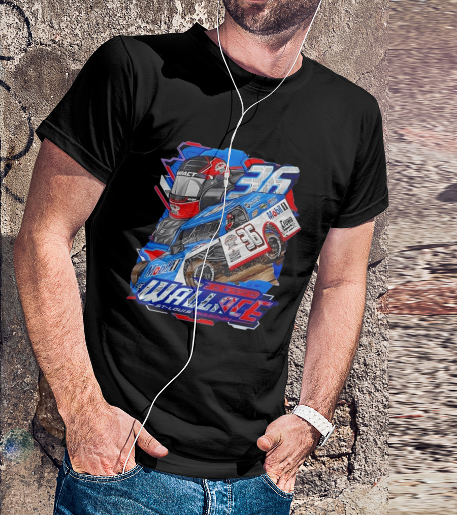 Kenny Wallace 36 Mobil 1 Racing St Louis Missouri Dirt Track T-Shirt