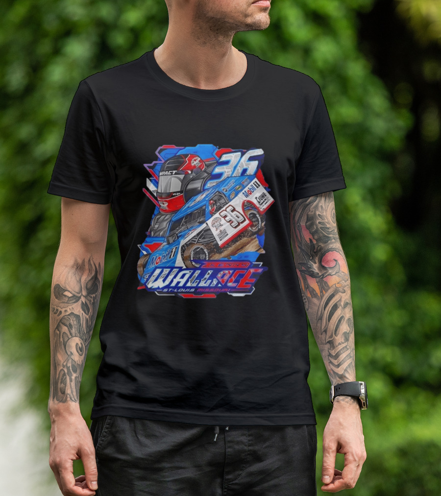 Kenny Wallace 36 Mobil 1 Racing St Louis Missouri Dirt Track T-Shirt