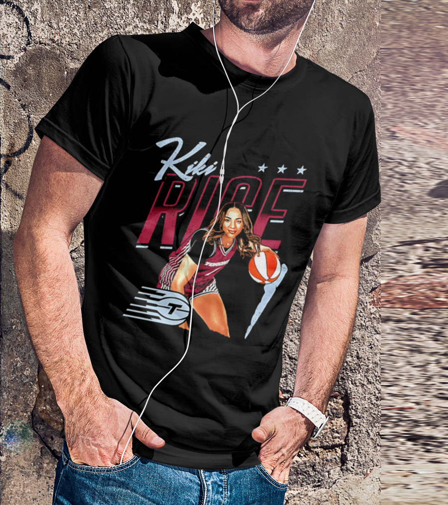 Kiki Rice Toronto Tempo Player Three Stars Basketball Pose T-Shirt