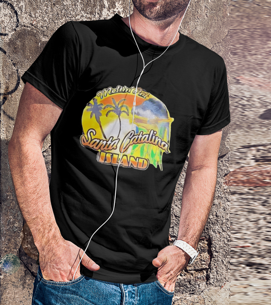 Meltin Pot Santa Catalina Island Palm Trees Ocean Sunrise T-Shirt