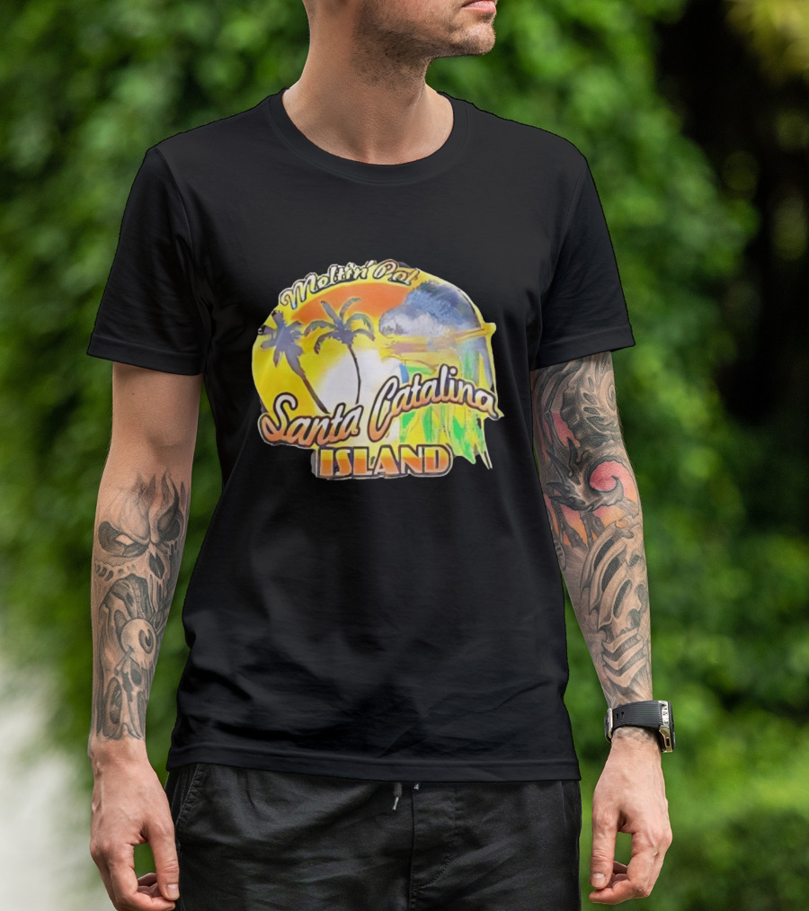 Meltin Pot Santa Catalina Island Palm Trees Ocean Sunrise T-Shirt