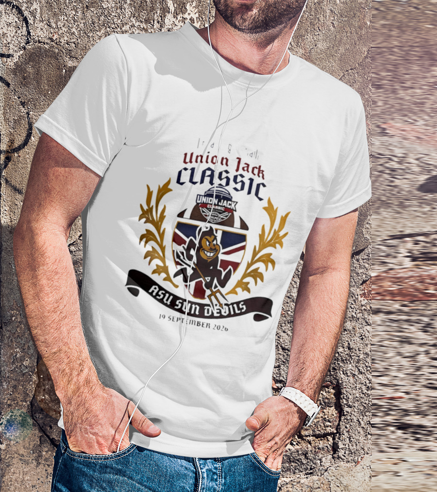 Arizona State Sun Devils Union Jack Classic London 19 September 2026 Football T-Shirt