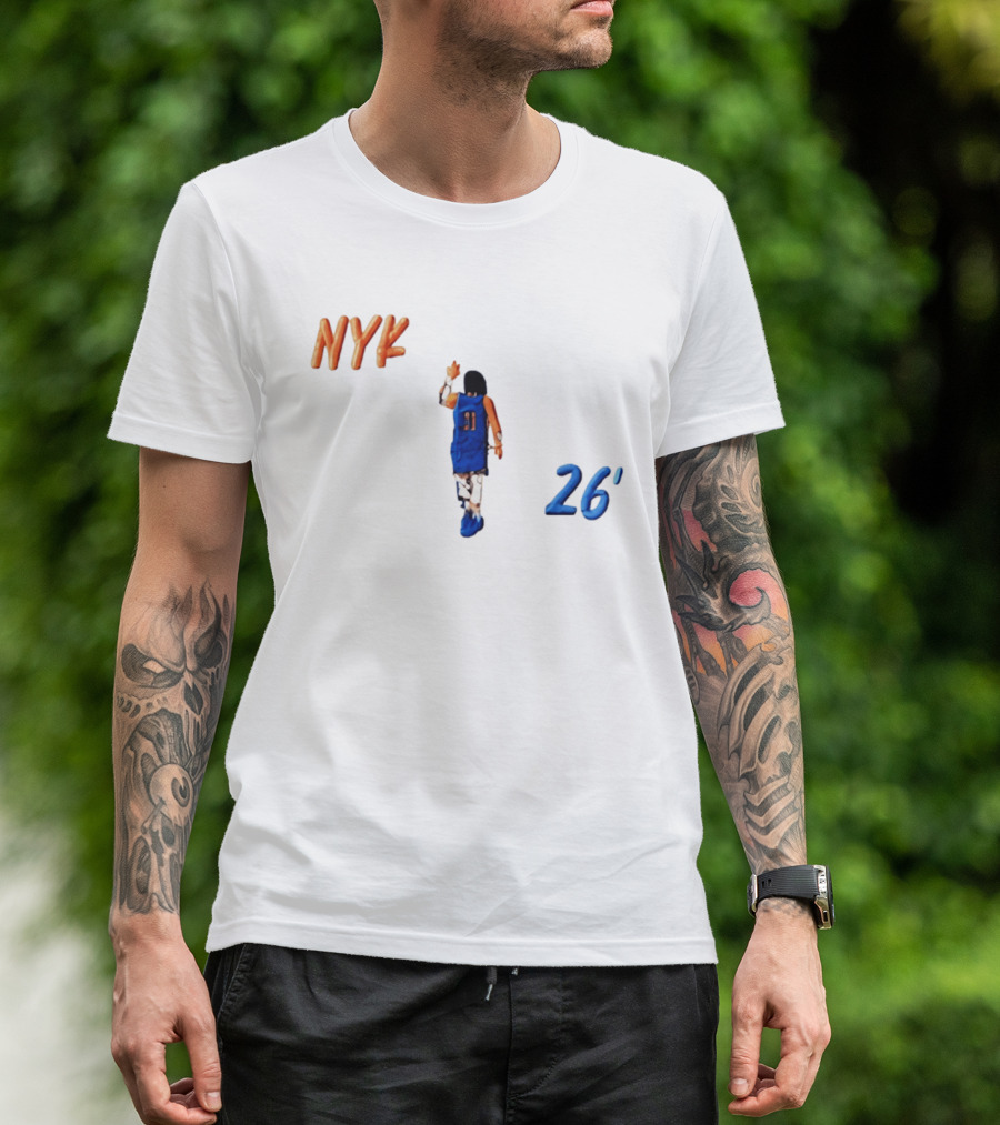 NYK Jalen Brunson Caricature 26' Basketball NBA New York Knicks T-Shirt