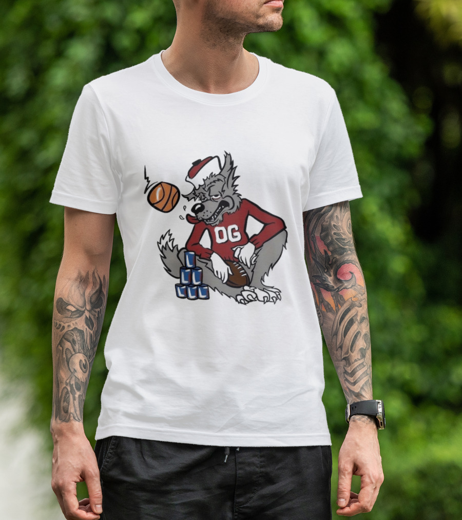 Nc State Wolfpack NCAA Game Day Tailgate Sports Basketball Wolf With Blocks T-Shirt