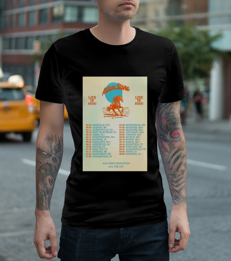 Allen Stone Live In 2026 Tour Dates With Chris Stapleton And The Dip T-Shirt