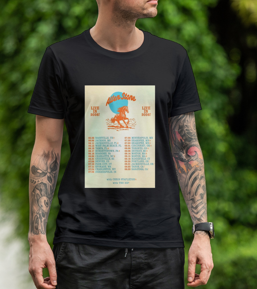 Allen Stone Live In 2026 Tour Dates With Chris Stapleton And The Dip T-Shirt