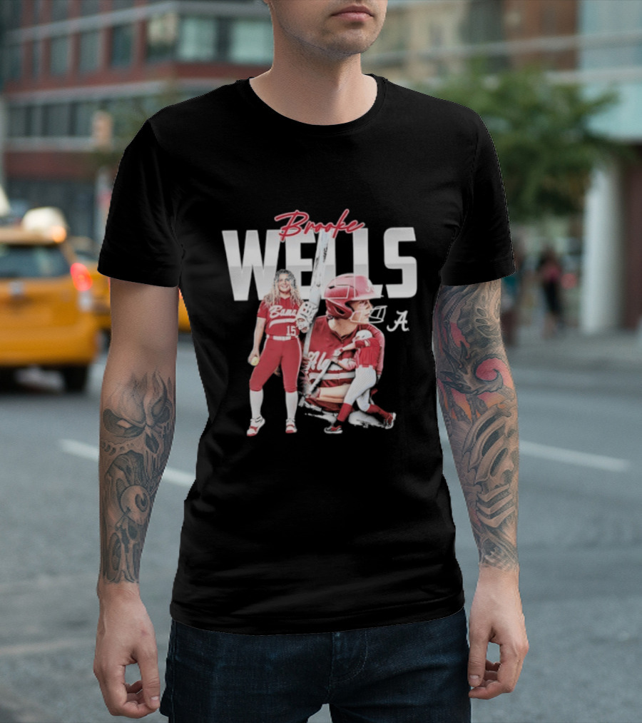 Brooke Wells Alabama Softball Crimson Tide Player Collage T-Shirt