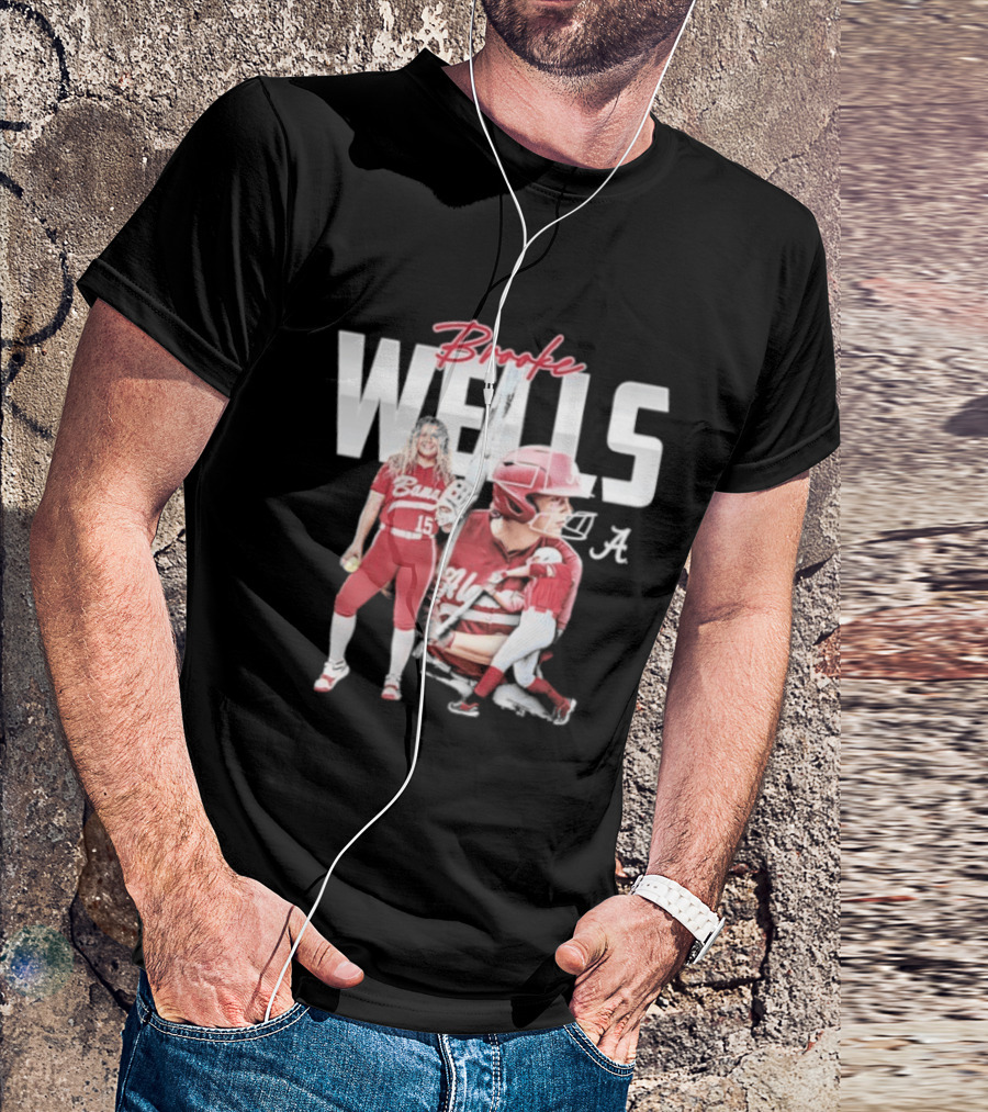 Brooke Wells Alabama Softball Crimson Tide Player Collage T-Shirt