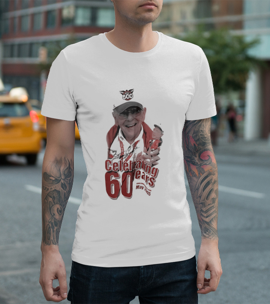 Tom Carnegie Indianapolis 500 Celebrating 60 Years Announcer Bobblehead May 2005 T-Shirt
